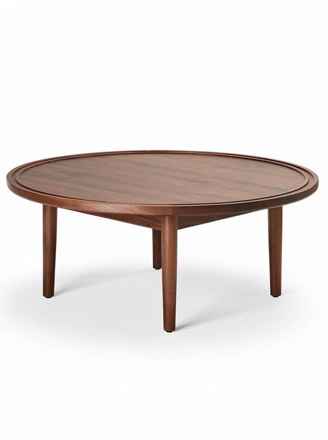 Runder Kaffeetisch aus Holz mit eleganten Beinen